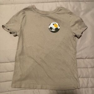 Old Navy Tan T-Shirt with Soccer Ball Patch